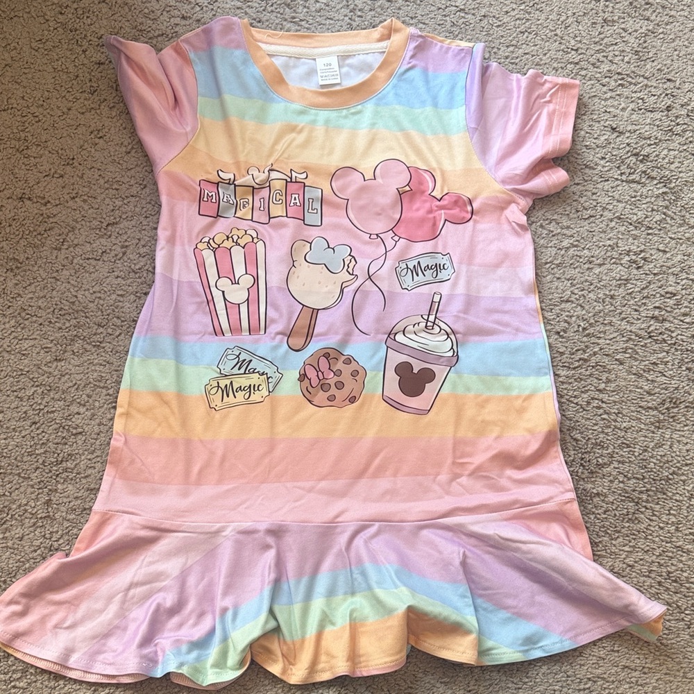 Girls Disney snacks dress-new
